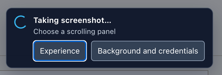 Choosing which scrolling panel to capture