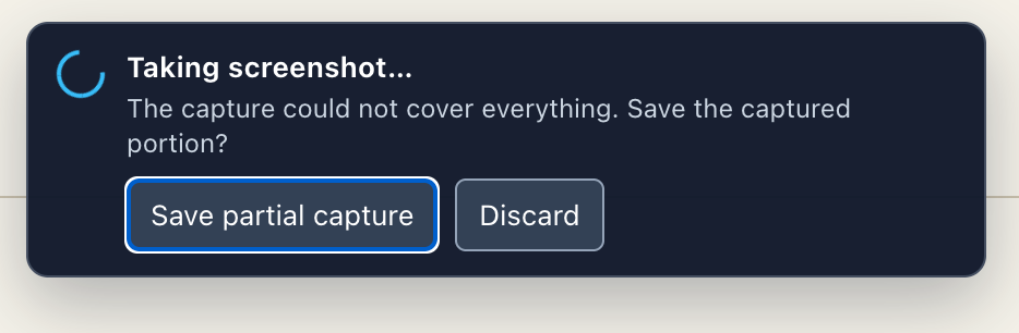 Save partial capture or discard after collection stops